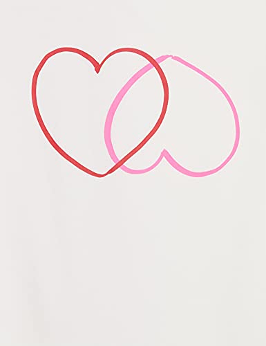 Amazon Essentials Women's Classic-Fit Short-Sleeve Crewneck T-Shirt, Pack of 2, Pink/White Hearts, Small