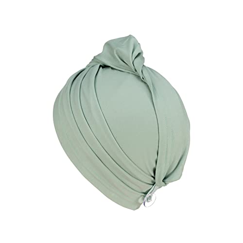 KISMETICS Hair Plopping Towel - Cotton Blend Moisture Wrap - Sage