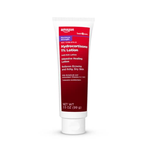 Amazon Basic Care Intensive Healing Hydrocortisone 1% Anti-Itch Lotion for Eczema Relief, 3.5 oz