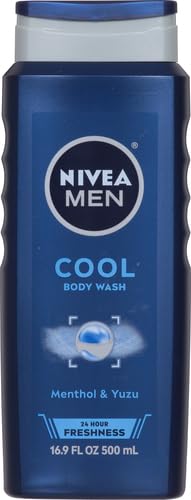 NIVEA Men Body Wash, Cool Icy Menthol, 16.9 Fl Oz (Pack of 1)