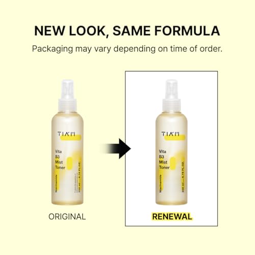 TIAM Vita B3 Mist Toner, 6.76 fl oz, Glow Boosting Facial Spray with Niacinamide, Tranexamic Acid, and Vitamin C for All Skin Types, Hydrating & Refreshing, Korean Skin Care
