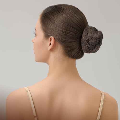 Teenitor Hair Nets For Buns, 3 Sizes Hair Bun Nets For Ballet Girls(12, 20, 28 Inch), 80pcs U Shape Bobby Pins and 40pcs Hairnets For Dance Buns Maker, Tan Brown