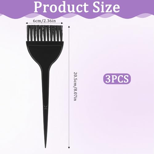 Hair Dye Brush Set - 3 Reusable Hair Coloring Applicators for Salon & Home Use