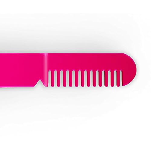 Eyebrow Tweezer with Comb - Slant Tip, Bright Pink - BOGO SALE Offer - Details Below.