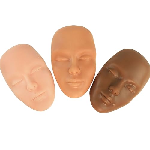 3d Practice Face Hyper Realistic Premium Silicone Skin Tattoo Permanent Makeup Practice Skin Full Face Silicone Practice Skin Mannequin (Light Tone)