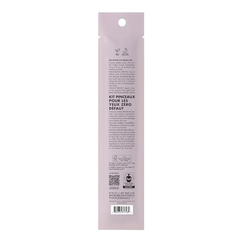 e.l.f. No Budge Brush Trio, 3-Piece Eyeshadow Brush Set For Applying & Blending Color, Use With The No Budge Cream Eyeshadows, Vegan & Cruelty-Free