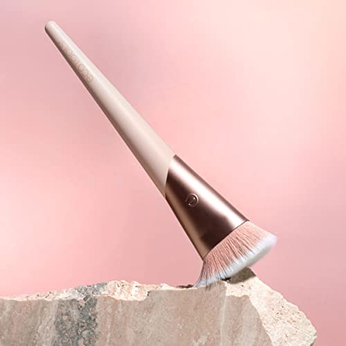 EcoTools Ecofriendly Luxe Flawless Foundation Makeup Brush for Liquid & Cream Foundation, Dense, Synthetic Bristles, Eco-Friendly Premium Quality Makeup Brush, Vegan & Cruelty-Free, 1 Count