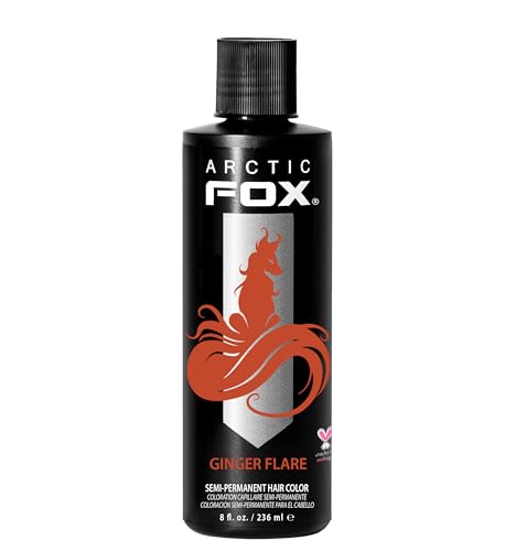 ARCTIC FOX Semi-Permanent Hair Dye Ginger Flare 8 oz - Vegan, Ammonia-Free, Bright Orange