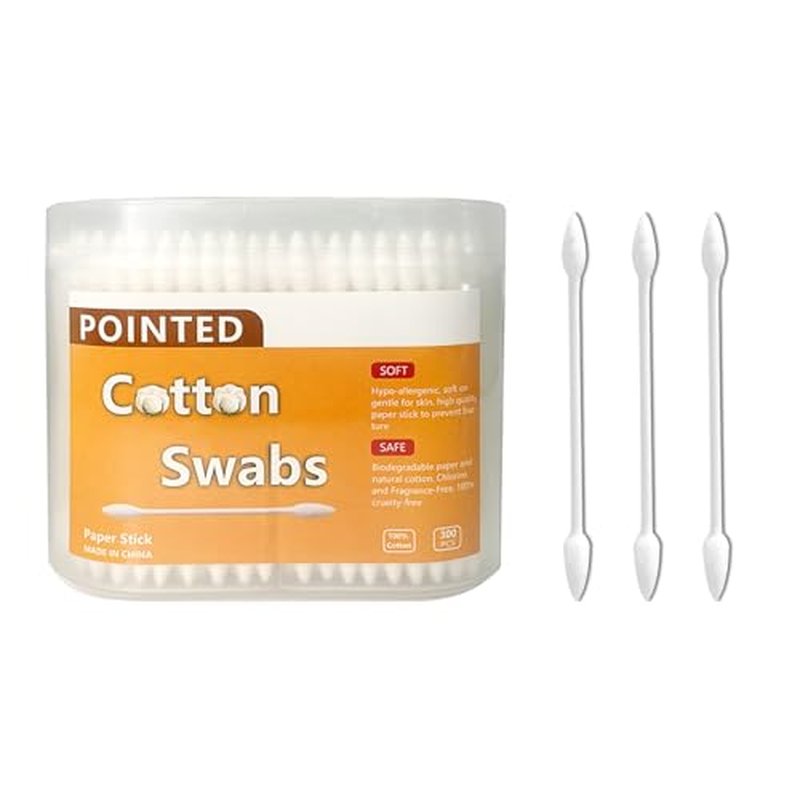 300pcs Double Pointed Cotton Swabs for Makeup & Nail Art