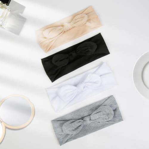 Boho Bandana Headbands for Women with Removable Bow - 6 Pack