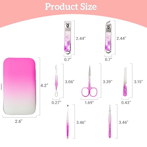 7-in-1 Stainless Steel Manicure Pedicure Nail Kit - Travel Case