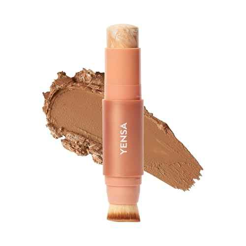 YENSA Super Serum Silk Tinted Foundation Stick - Full Coverage Skin Tint Stick Foundation - Enriched with Vitamin C, Bakuchiol & Ferulic Acid to Brighten & Even Skin Tone - Medium 2 (0.35 oz)