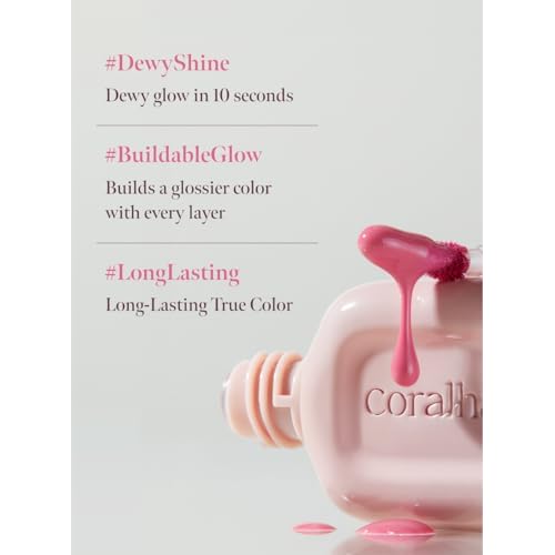 Dew Drop Tint #204 Rare 4.5g, Glossy, Lightweight Lip Stain, Glass-Like, High Shine, Moisturizing Lip Oil, Long Lasting Color, Hydrating Gloss, Dewy Finish, Korean Beauty Makeup