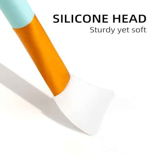 2 Pcs Silicone Face Mask Brush Silicone Mask Applicator Soft Silicone Facial Mud Mask Brushes Face Mask Beauty Tools Hairless Applicator Tool for Body Lotion Butter Clay Mask DIY Mask (Blue + Pink)