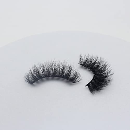 Lashes Eyelashes 8D Fluffy False Eyelashes Wispy Faux Mink Lashes Light Weight Fake Eyelashes Cat Eye Lashes 7 Pairs Pack, Black