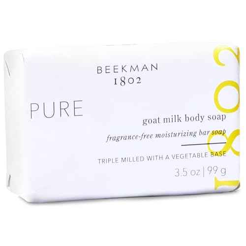 Beekman 1802 Pure Palm-Sized Bar Soap - Fragrance Free - 3.5 oz - Cleanses, Nourishes & Hydrates - Microbiome Friendly - No Irritation - Good for Sensitive Skin - Packaging May Vary