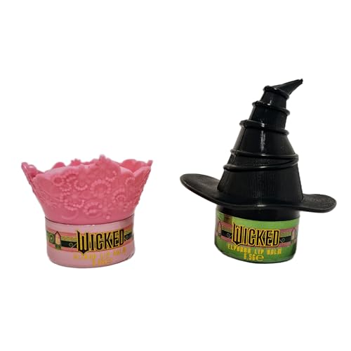 Official Wicked Lip Balm Duo | Two Character Shaped Lip Care Tins | Glinda the Good & Elphaba