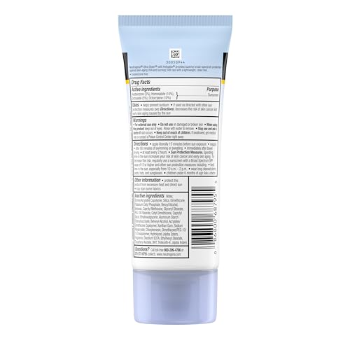Neutrogena Ultra Sheer Dry-Touch Sunscreen Lotion, Broad Spectrum SPF 45 UVA/UVB Protection, Light, Water Resistant, Non-Comedogenic; Non-Greasy, Travel Size, 3 fl. oz