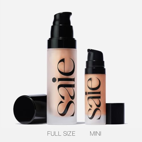 Saie Glowy Super Gel Lightweight Illuminator - Luminizer and Makeup Primer for Glowing Skin - Enriched with Vitamin C + Hydrating Squalane Oil - Wear Alone or Under Makeup - Sunglow (1 oz)