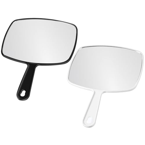 Chunful 2-Pack Large Handheld Mirror 10.24" with Handle & Hanging Hole