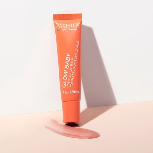 Pacifica Glow Baby Lip Balm ? Vitamin C Infused Hydrating Balm with Coral Shimmer, Moisturizes & Revives Dry Chapped Lips, Plant Squalane & Oils, Non-Sticky Glassy Shine, Vegan