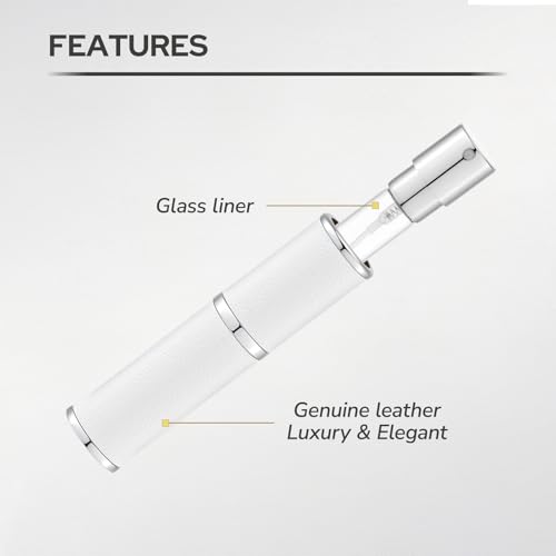 LISAPACK White Refillable Travel Perfume Atomizer 10ml Cologne Spray Bottle