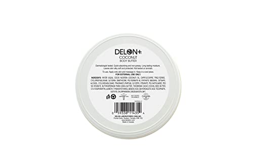 DELON Intense Moisturizing Body Butter, 6.9 Oz (Single) (Coconut)