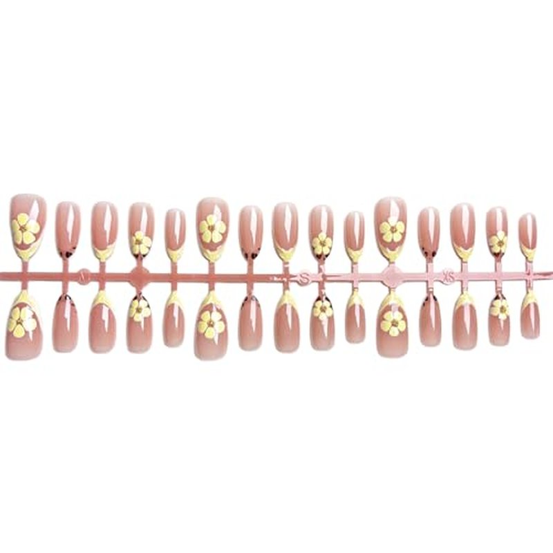 30 Pcs Leopard Print French Tip Press-On Nails with 3D Designs