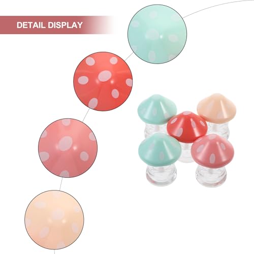 Mushroom Lip Gloss Tubes 5 Pack - Refillable Empty Containers with Wand