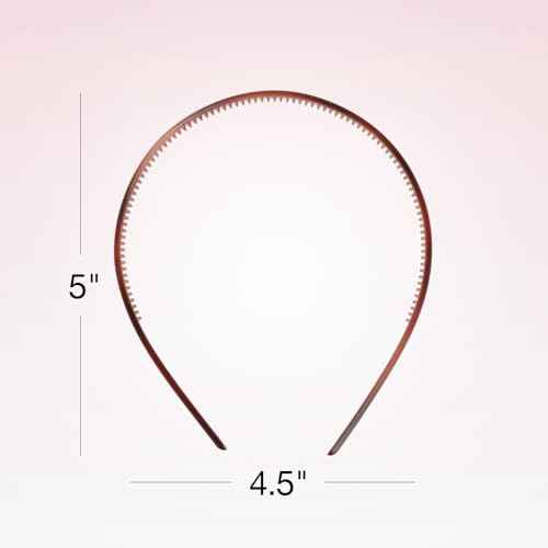 CONAIR Scunci Effortless Beauty Skinny headband -plastic Headbands for Women and Men - hair accessories for women - Assorted Tortoise - 4 Count