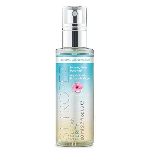 St. Tropez Fake Tan, Self Tan Purity Face Mist, Face Tan, Vegan Tanning Water, 100 Percent Natural Tanning Active, Tropical Fragrance, 80 ml