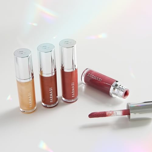 FARMASi Tinted Lip Plumper, Plumping Lip Gloss, Promoting Natural Circulation for Fuller, Younger Looking Lips, Hydrating, High-Shine, Volumizes, Fiery