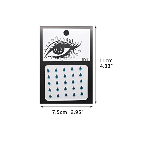 Face Gems Stickers 10-Pack, 3D Rhinestone Jewels for Rave & Festival
