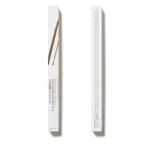 Wunderbrow Dual Precision Brow Liner, Eyebrow Liner Pencil With Angled Tip and Ultra Fine Tip Dual Precision Brow Liner Eye Brow Make Up, Color Black/Brown