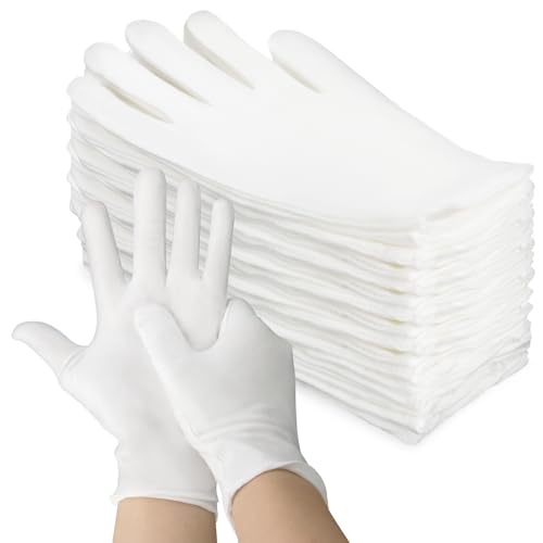 MAQIHAN Reusable White Cotton Gloves for Dry Hands & Inspection (5 Pairs)