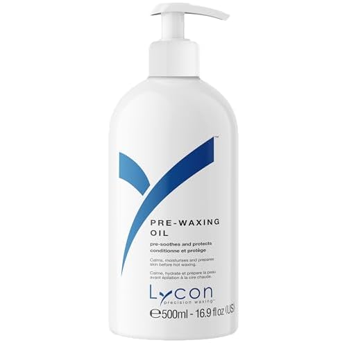Lycon Pre-Wax Body Oil, Waxing Prep, Soothing, Made with Apricot Kernel Oil, Jasmine, and Chamomile, Pre-Wax for Home and Salon Use, 500ml