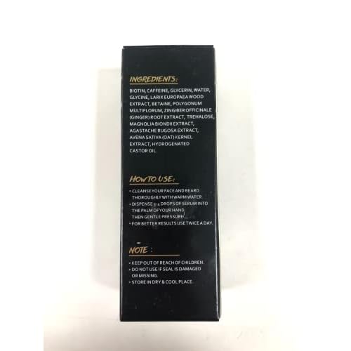 Beard Growth Oil With Biotin Caffeine, Stimulate Beard Growth Serum For Facial Hair Treatment, Promote Hair Regrowth For Men Full Longer Masculine Thick Male Beard Gift