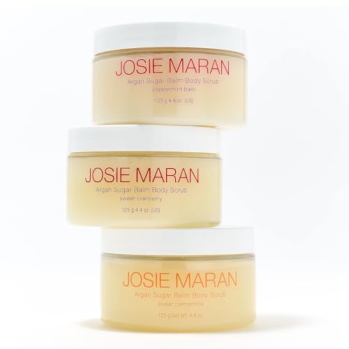 Josie Maran Argan Sugar Body Scrub Trio - Moisturizing Exfoliant Set for Soft Skin