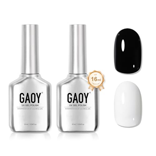 GAOY Black & White Gel Nail Polish Set - 2 Pcs 16ml UV Gel Polish Kit