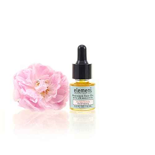 elemeni Radiance Face Oil Dry Complexion, 0.5 fl oz, Rosehip Seed Oil Refines Fine Lines & Wrinkles, Natural Source Retinoic Acid, Absorbs Easily, Bulgarian Rose & Neroli, Organic, Anti-Aging, Vegan