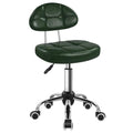 Square Minimalist Swivel Stool with Wheel for Work SPA Shop Massage Height-Adjustable and Cost-Effective Rolling Stool Chair with Back (Green)