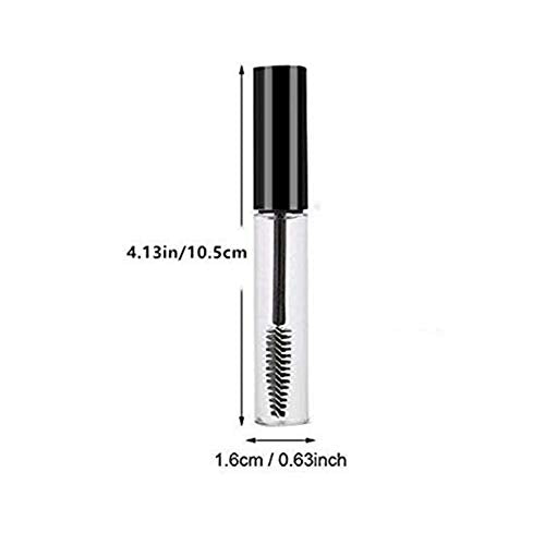 5pcs 10ml Empty Mascara Tube with Eyelash Wand, Eyelash Cream Container Bottle with Funnels Transfer Pipettes