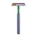 Women's Double Edge Safety Razor Eco-Friendly Includes 10 Razor Blades (Rainbow Chrome)