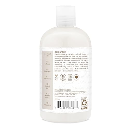 Shea Moisture Daily Hydration Shampoo hair care for all hair types 100% Virgin Coconut Oil with Coconut Oil, Coconut Milk, Acacia Senegal 384 ml