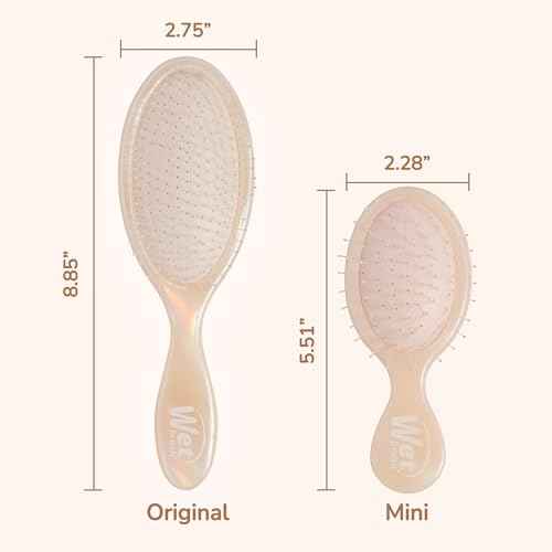 Wet Brush Original Detangler & Mini Hair Brush Gift Pack, Cream (Iridescence Icon) - IntelliFlex Bristles - Detangling Brush Glides Through Tangles For All Hair Types (Wet & Dry), Limited Edition