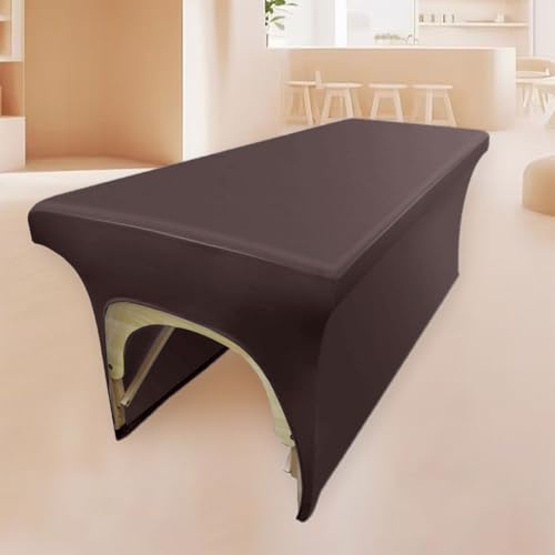 Leather Massage Table Cover Reusable & Waterproof Lash Bed Cover Fitted Excellent for Lash Extension, Massage, Spa, Beauty Salon, Wax, Tattoo, 1 Pack, Coffee
