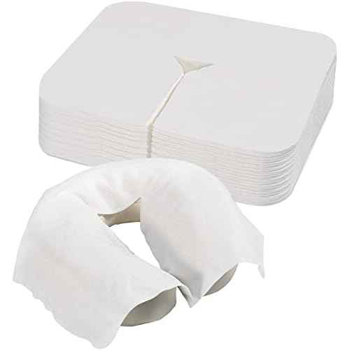 500 Count Face Cradle Covers for Massage Table, Medical-Grade Nonwoven Disposable Headrest Covers for Massage Chair, 12 * 16 inches White SPA Face Rest Cover