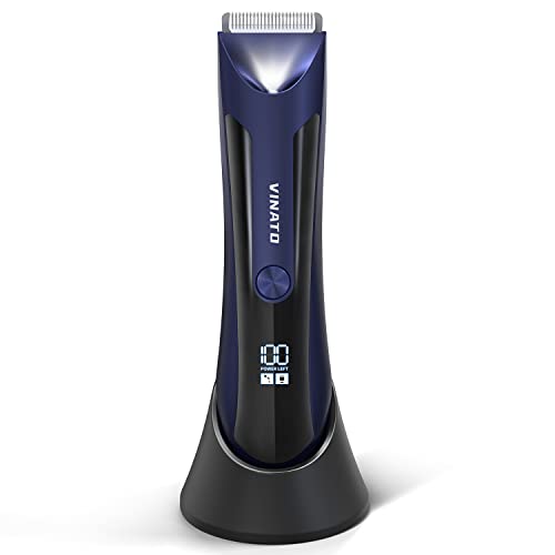 VINATO Electric Body Hair Trimmer - Manscape Ball Trimmer, Groin Hair Trimmer for Men, Waterproof Ball Shaver, USB Recharge Dock Replaceable Ceramic Blade, Male Hygiene Razor, 90 Mins Battery Life