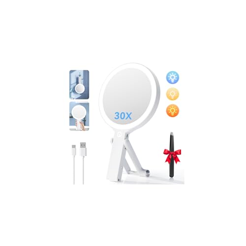 Auxmir 30X Magnifying Makeup Mirror with 56 LED Lights