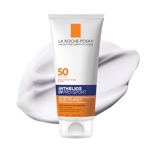 La Roche-Posay Anthelios UV Pro-Sport SPF 50 Sunscreen Lotion 6.76 Fl Oz – Water & Sweat Resistant Face & Body